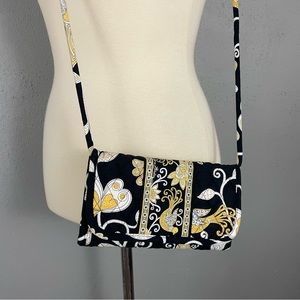 Vera Bradley Yellow Bird Small Crossbody Clutch Wallet Purse W/Zipper ID Holder